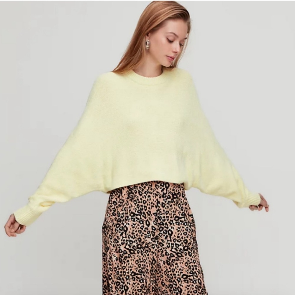 Aritzia Wilfred Mimi Cropped Batwing Chenille Sweater - Lilac
